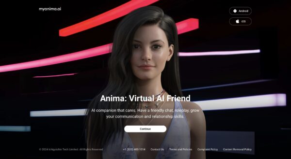 anima ai homepage website