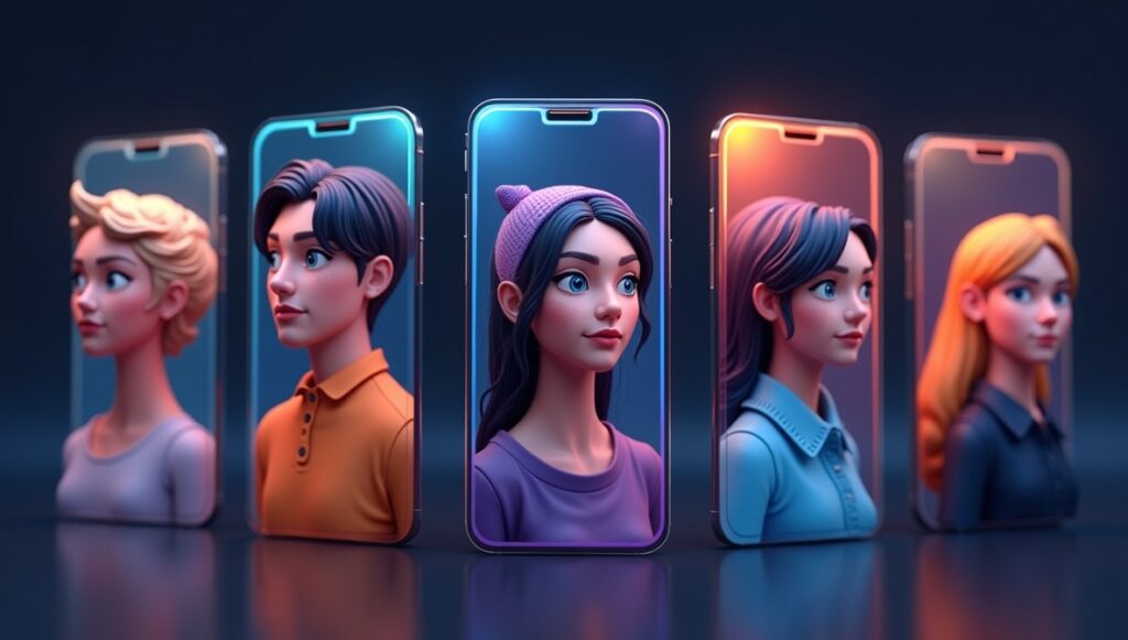catalog of profiles of AI companions representing advanced writing technology and tools