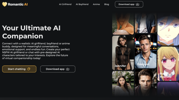 romanticai homepage