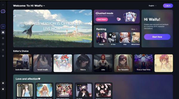 waifu ai homepage website