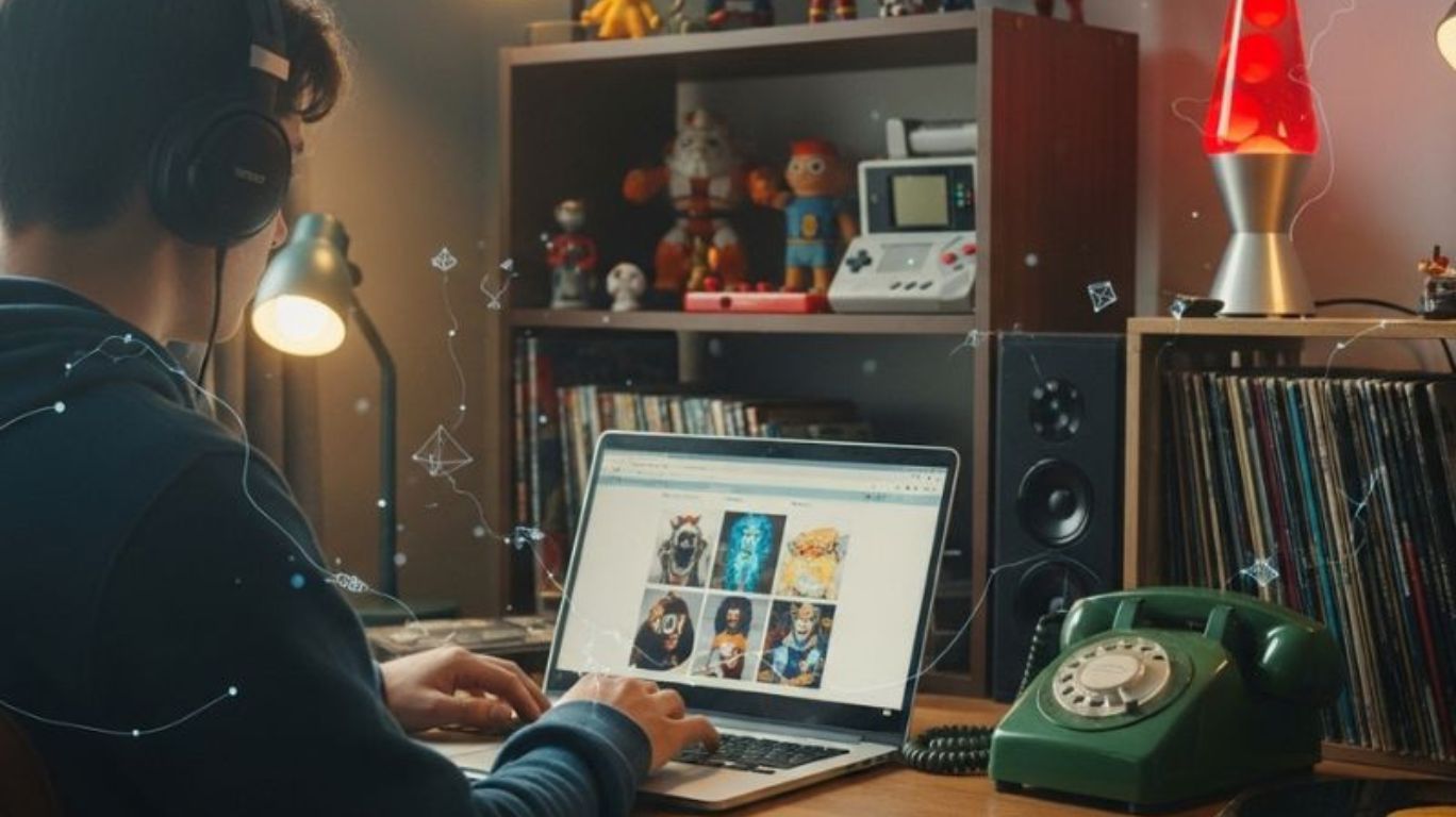 Person chatting with a virtual friend on character AI websites, highlighting emotional connection, imagination, and nostalgia.