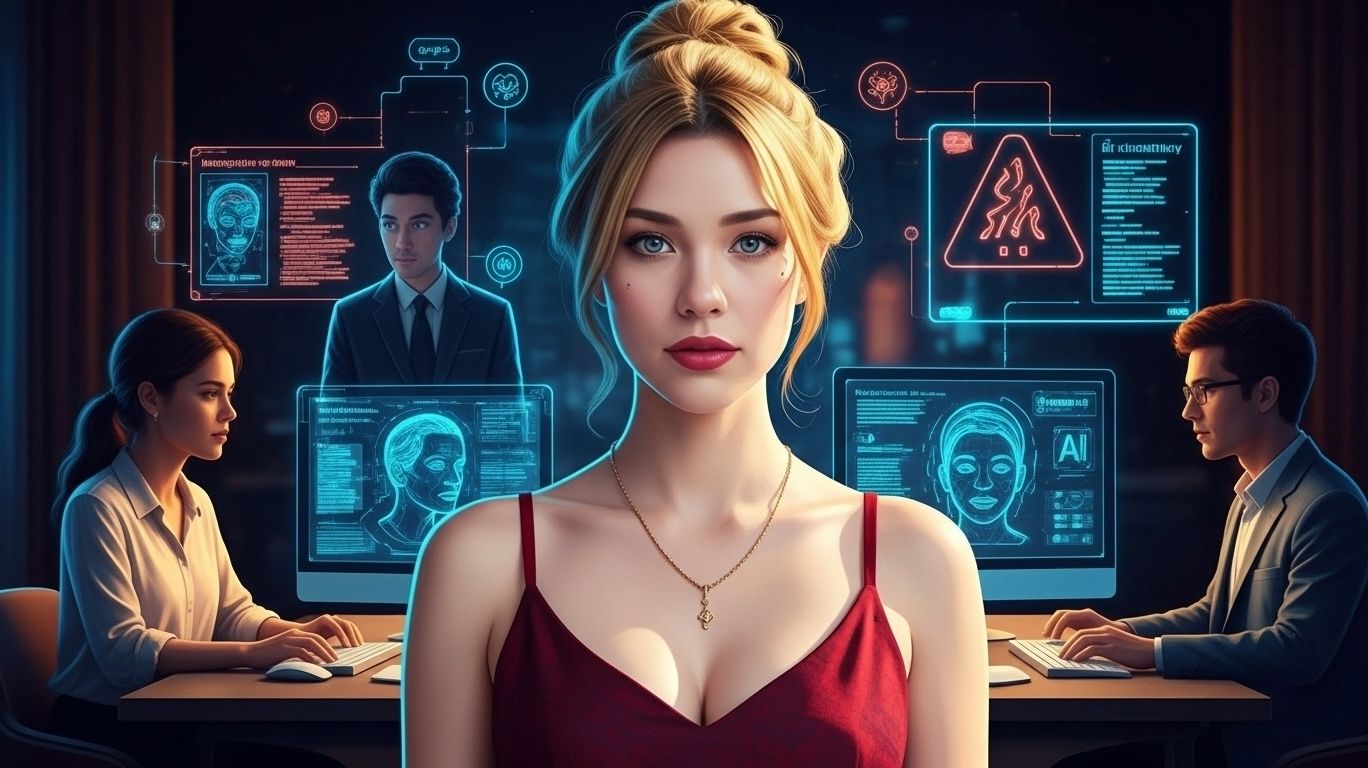 Illustration of responsible technology study, contrasting innovation with the ethical concerns of faceswap porn, symbolizing the need for balance in digital progress.