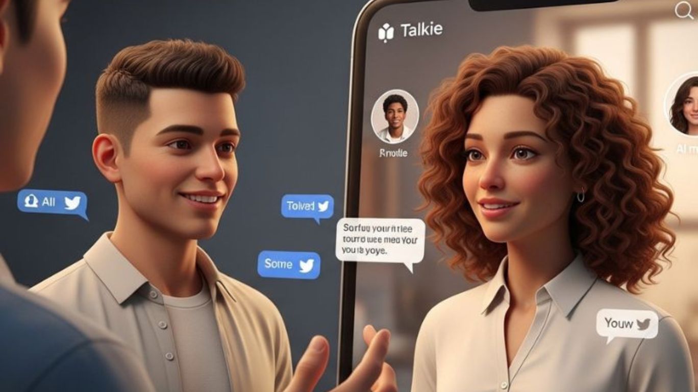 Lifelike AI characters in a virtual environment representing Talkie: soulful AI online, a platform for creative and emotional digital connections