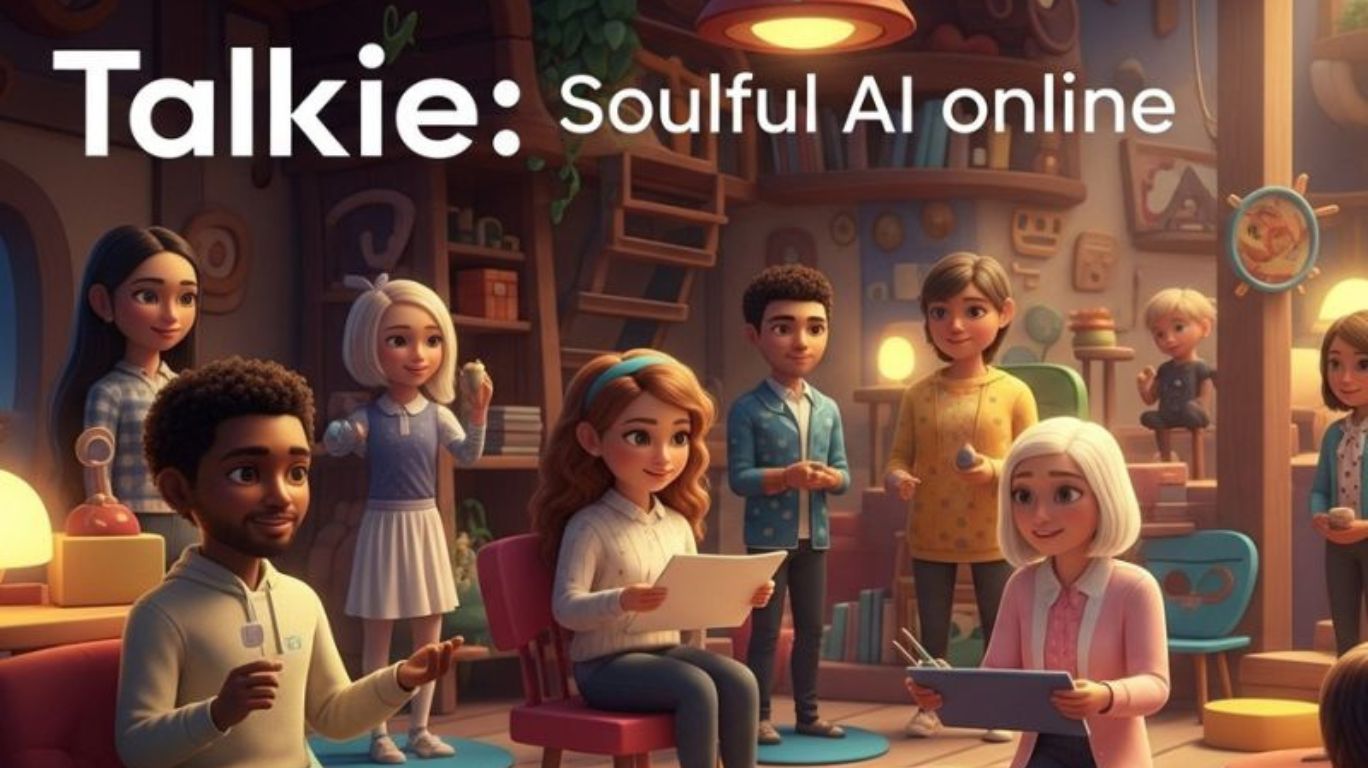 Lifelike AI characters in a virtual environment representing Talkie: soulful AI online, a platform for creative and emotional digital connections