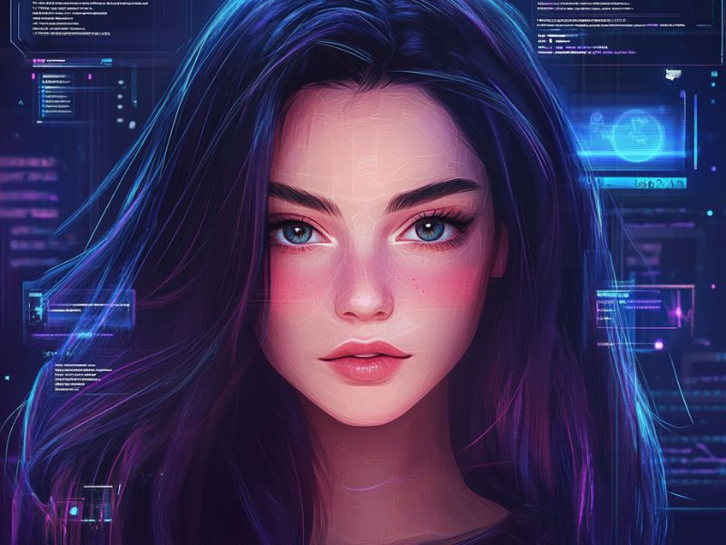 Customizable AI girl avatar with personality settings and chat interface, showcasing features of a top AI Girl Generator for immersive and safe virtual companionship.
