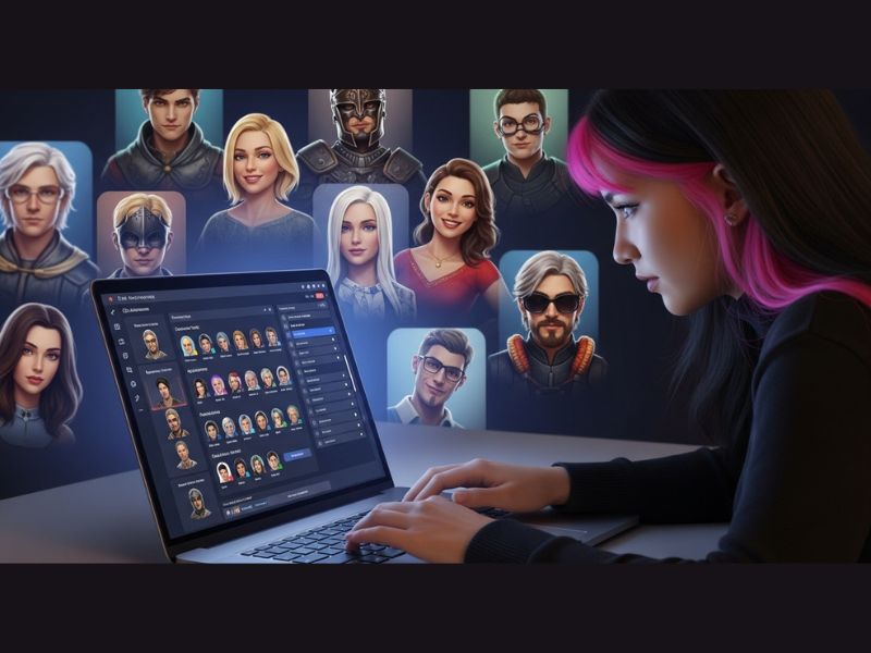 User customizing a roleplay AI chat bot with unique traits, personality, and design features, bringing a personalized digital companion to life.