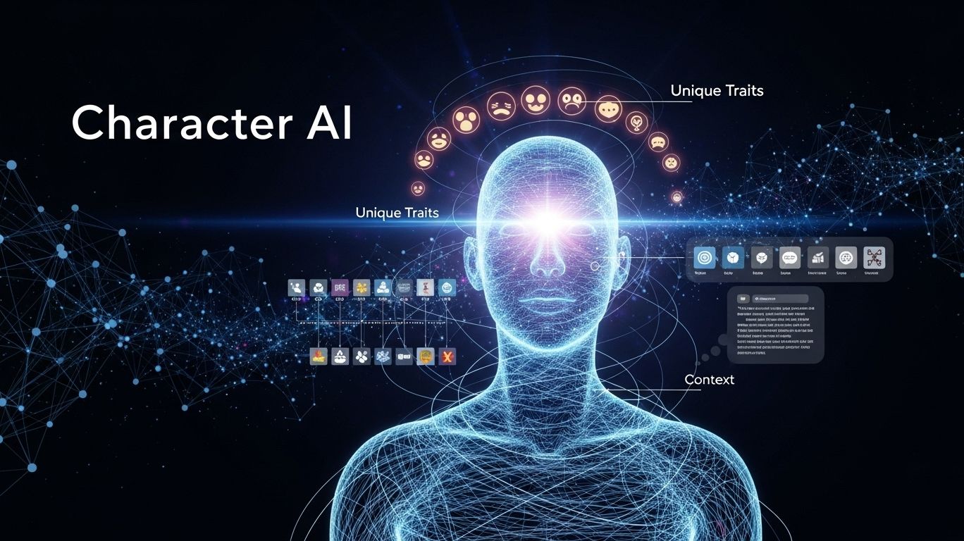 Character AI explaining how generative AI creates realistic conversations with custom characters.