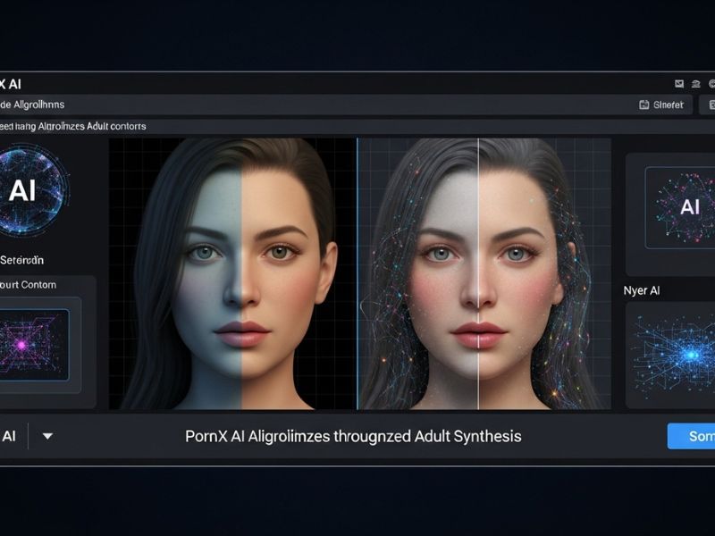 Illustration of PornX AI technology showcasing deep learning and image generation in adult content creation.