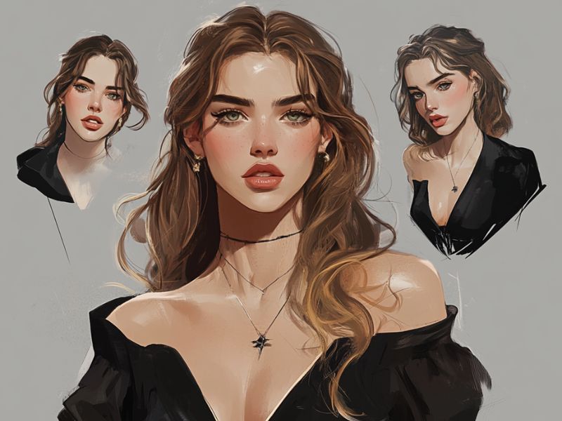 "Character continuity artwork generated using an NSFW image generator, maintaining consistent style and traits from an original reference image.