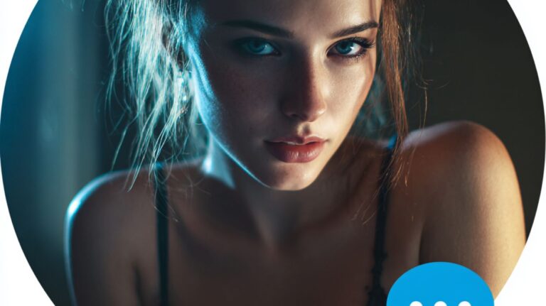"Close-up portrait of a woman with intense blue eyes in dramatic lighting used as a featured image for spicychat platform