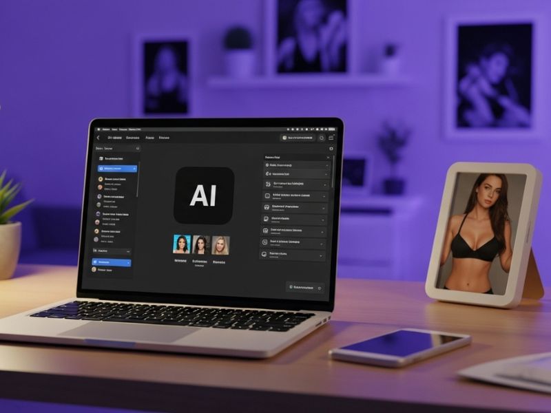 Tips for creating better erotic stories with NSFW AI Writer on a laptop at a modern workspace.