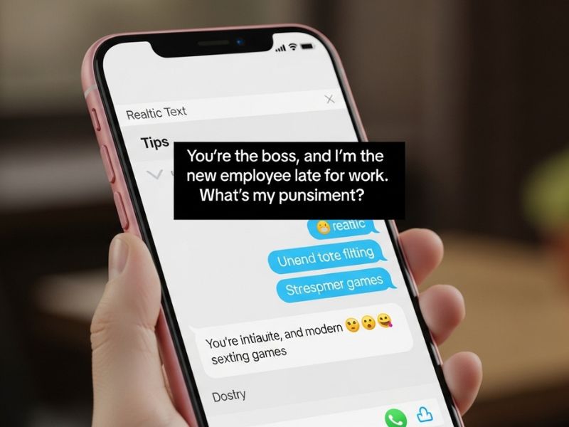 Phone screen showing tips and messages for improving and enjoying sexting games with a partner