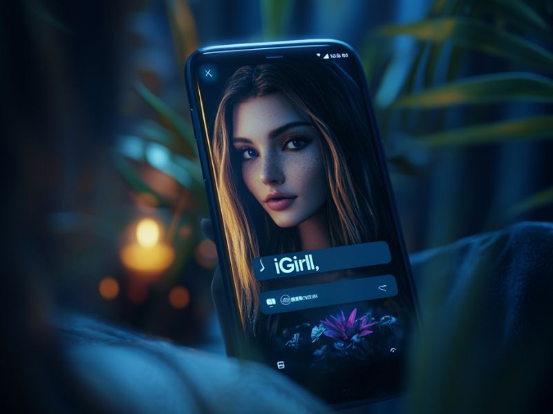 User chatting with iGirl virtual girlfriend app on smartphone, showing the rise of digital companionship technology.