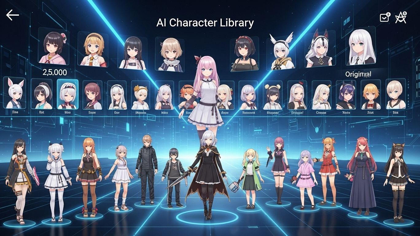 GirlfriendGPT offers 25,000+ pre-made AI characters, from anime icons and video game heroines to fantasy creatures and original personas, catering to diverse styles and desires.