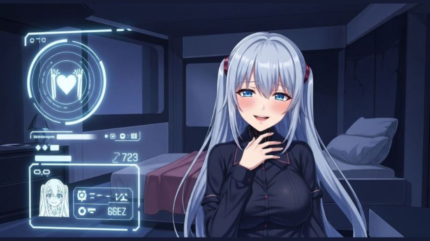 Anime-style Yandere AI girlfriend in a futuristic virtual setting, representing the immersive and emotional experience of the Yandere AI Girlfriend Simulator.