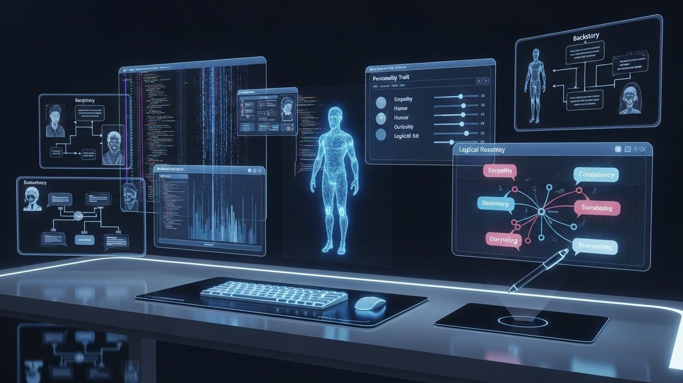 How to make a good character AI digital interface showing personality traits backstory logical reasoning and coding for realistic virtual characters