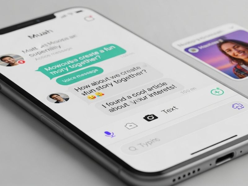 Muah AI companion platform showcasing chat, voice, and photo exchange for immersive, human-like interactions.