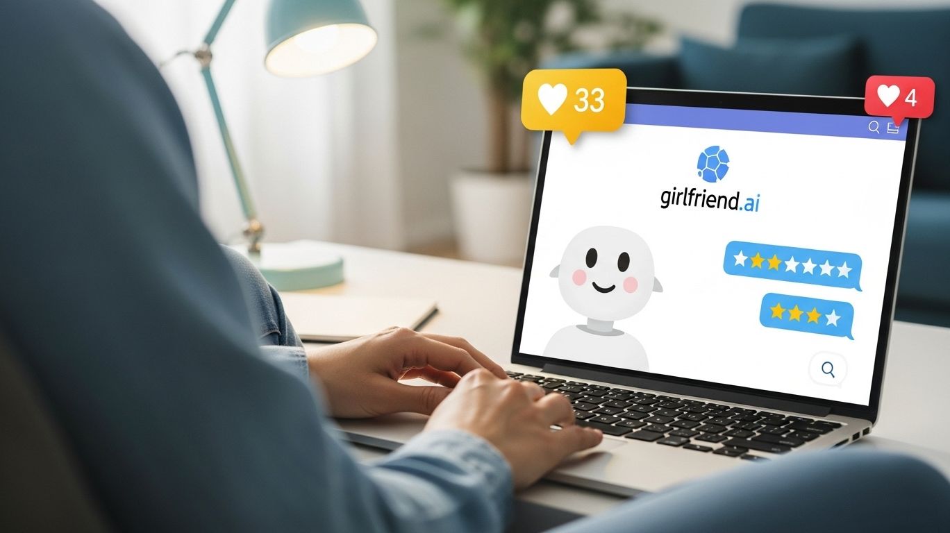A person using girlfriend.ai to practice the “Rate Your Girlfriend” communication method, chatting with an AI companion in a fun and supportive digital setting.