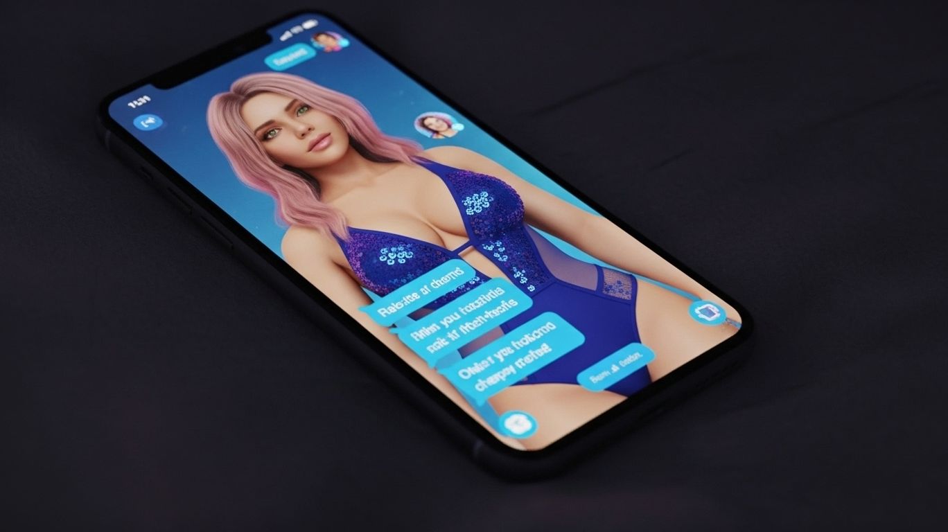 Sexting AI app on a smartphone with lifelike flirty chat messages, showing how sexting AI stands out from other chatbot apps through intimacy and emotional connection