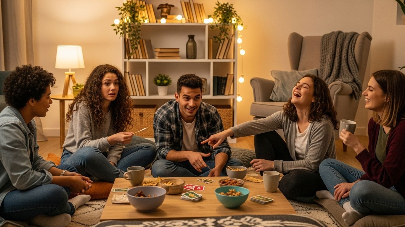 Friends experiencing the psychology of Truth or Dare, showing curiosity, suspense, and connection while playing the classic party game
