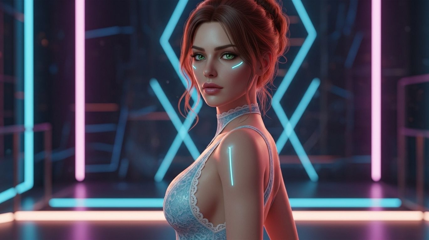 Sexy AI art of a futuristic digital woman created with artificial intelligence, blending realism and fantasy to highlight the allure of AI-generated artwork.