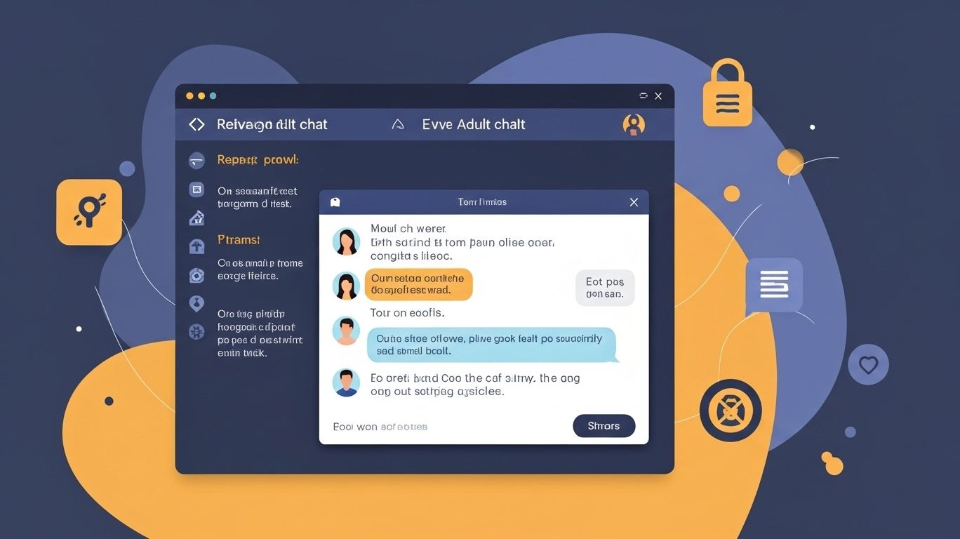 Illustration of a safe and respectful cuckold chat platform, showing private adult conversations, secure interactions, and community guidelines.