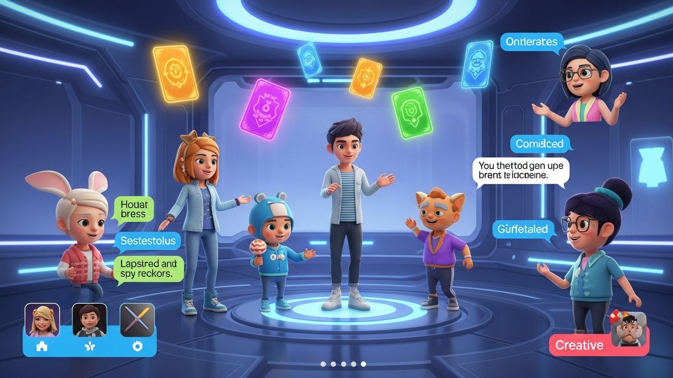 Users exploring character AI chat with quirky companions, collectible rewards, and tools to create custom AI characters in a fun and safe virtual environment.