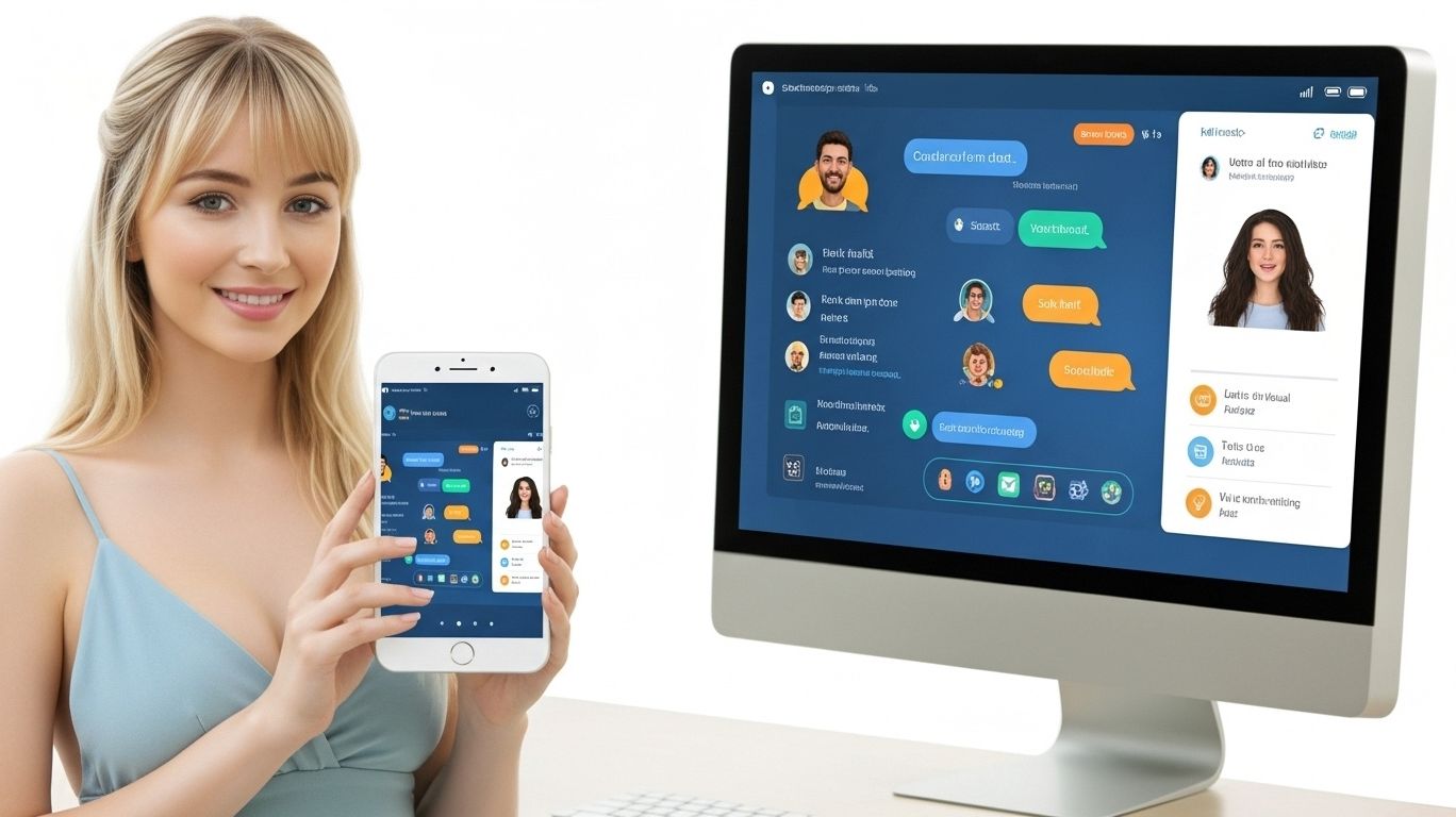 Futuristic AI chatbot interface demonstrating sex chat ai with customizable avatars, adaptive learning, multimedia integration, and safety features for responsible and engaging online conversations.
