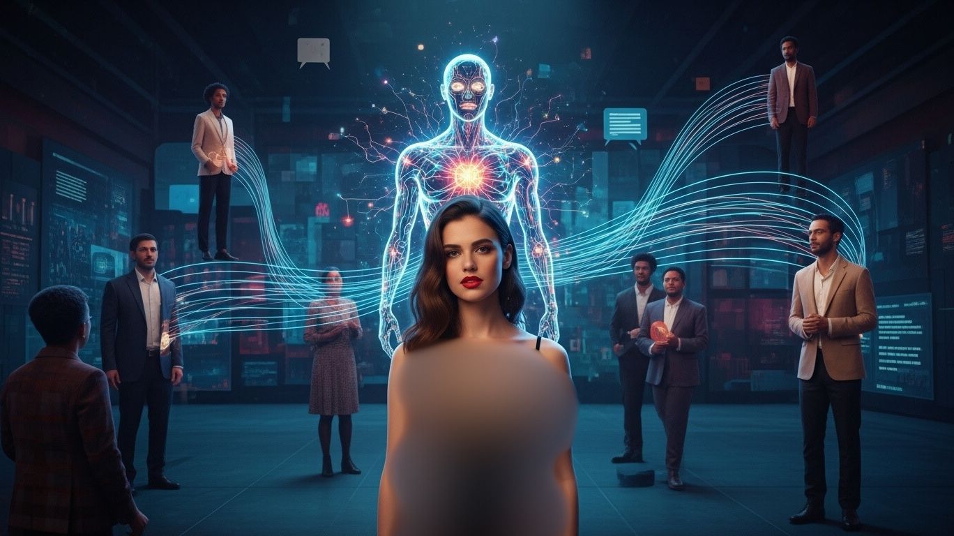 Futuristic illustration of uncensored AI glowing with neural connections, symbolizing open dialogue, authentic self-expression, and intellectual growth.