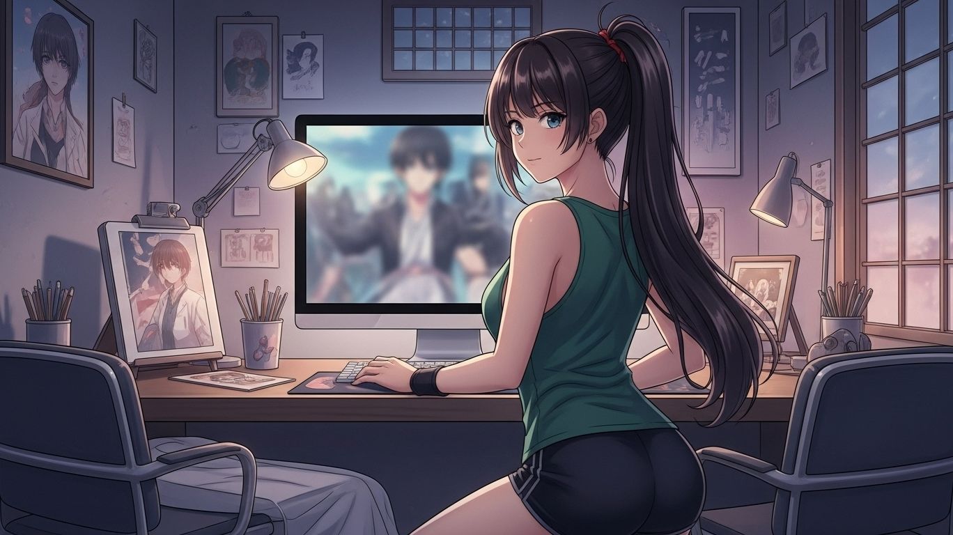 Artistic concept of nsfw anime explained — an anime-inspired illustration showing the creative side of mature-themed anime, highlighting the distinction between adult artistry and storytelling.