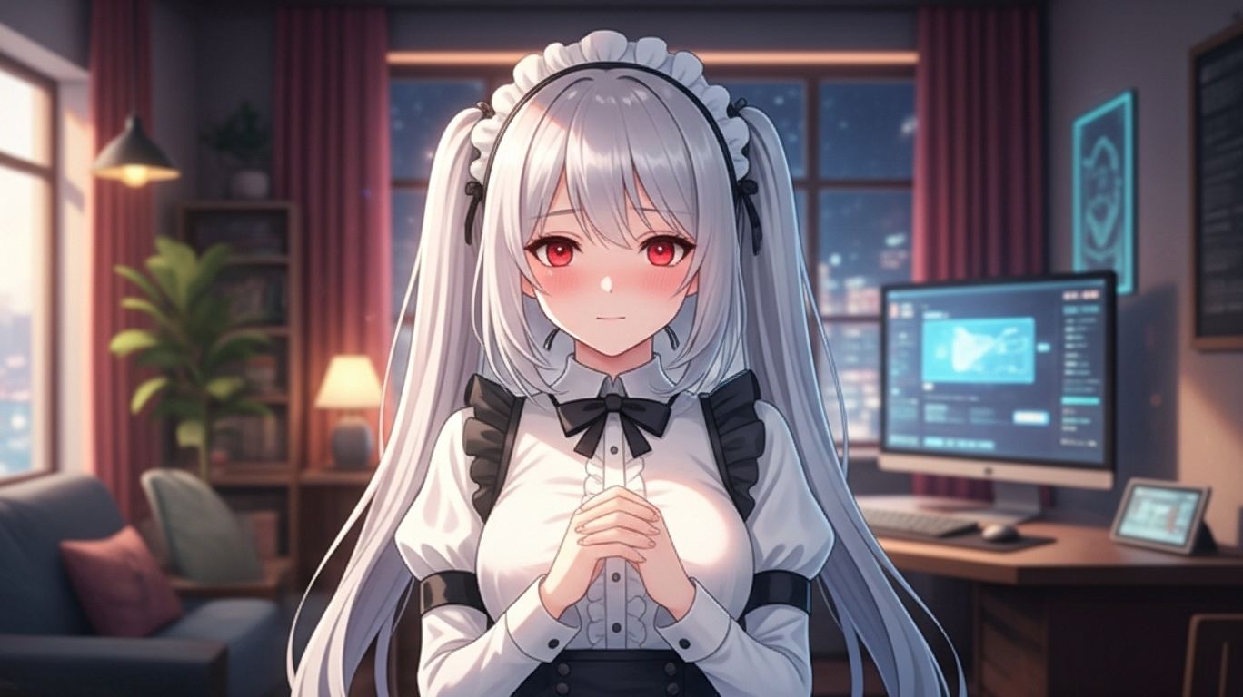 A person chatting with a virtual AI companion on a glowing screen, symbolizing connection, creativity, and safe exploration through nsfw chat ai.