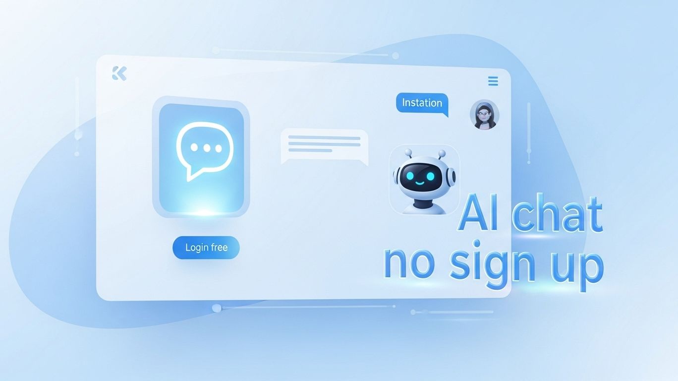 Instant ai chat no sign up interface showing a user messaging a chatbot without creating an account.