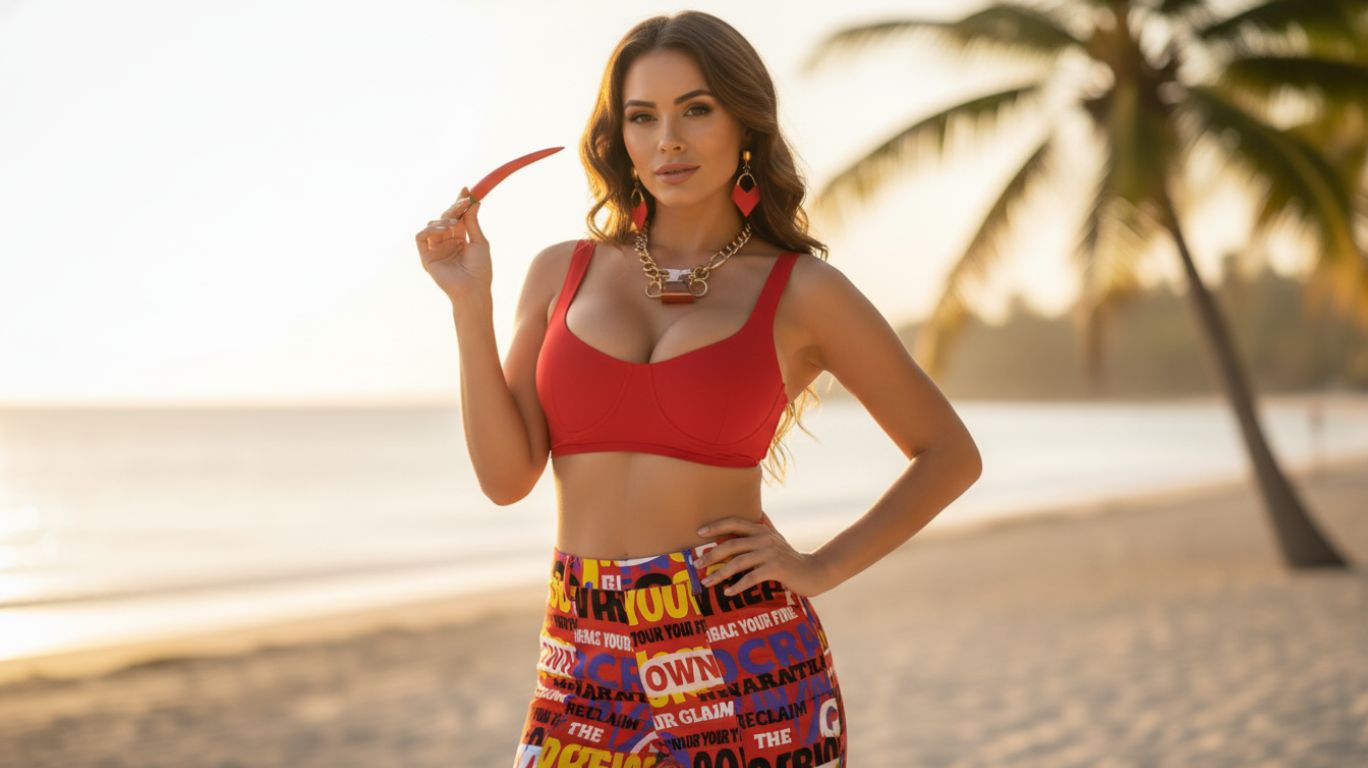 Empowered adult woman symbolizing spicy big tits as creative self-expression, confidence, and individuality in modern online culture.