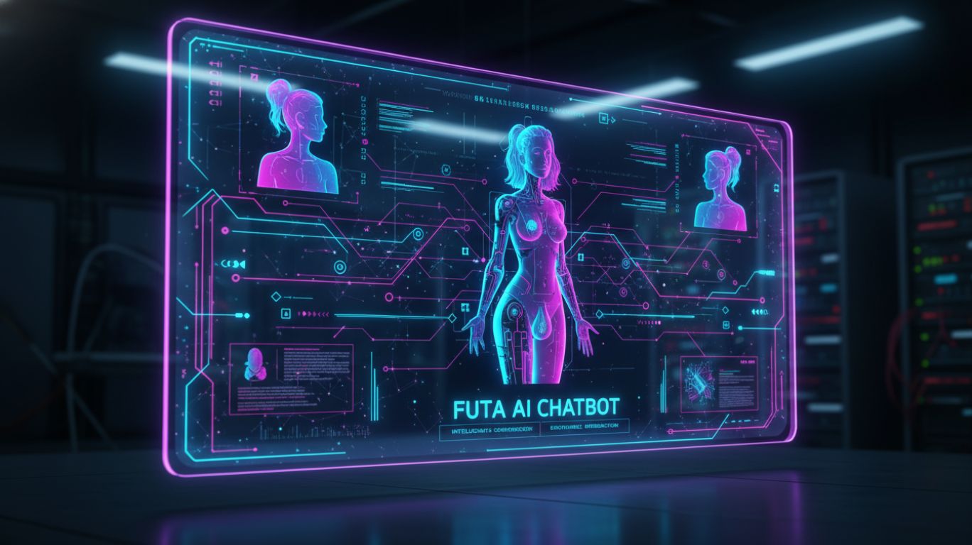 Illustration showing futa AI chatbot technology with a futuristic interface, highlighting why futa AI is gaining popularity through advanced conversation, personalization, and immersive AI interaction.