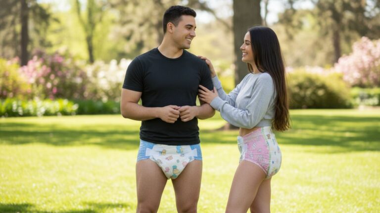 man and woman in abdl chat