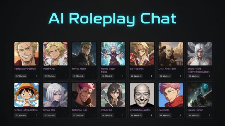 The ai roleplay chat is displayed on a black background