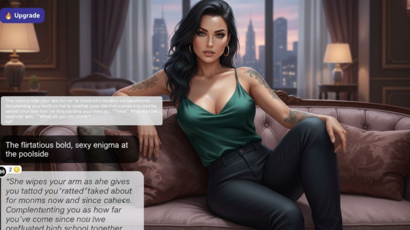 a screenshot of a person sitting on a couch representing sex chatbot