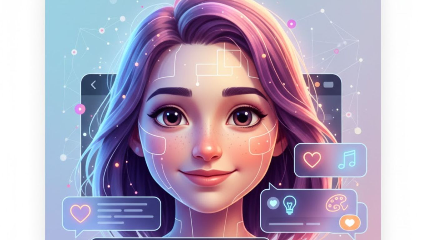 ai chatbot character designed for emotional connection, entertainment, and virtual companionship in conversational artificial intelligence