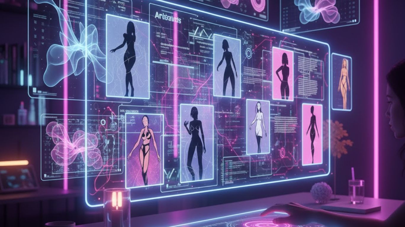 Conceptual digital artwork illustrating personalization, privacy, and instant creativity through an ai nsfw generator used by artists and creators.
