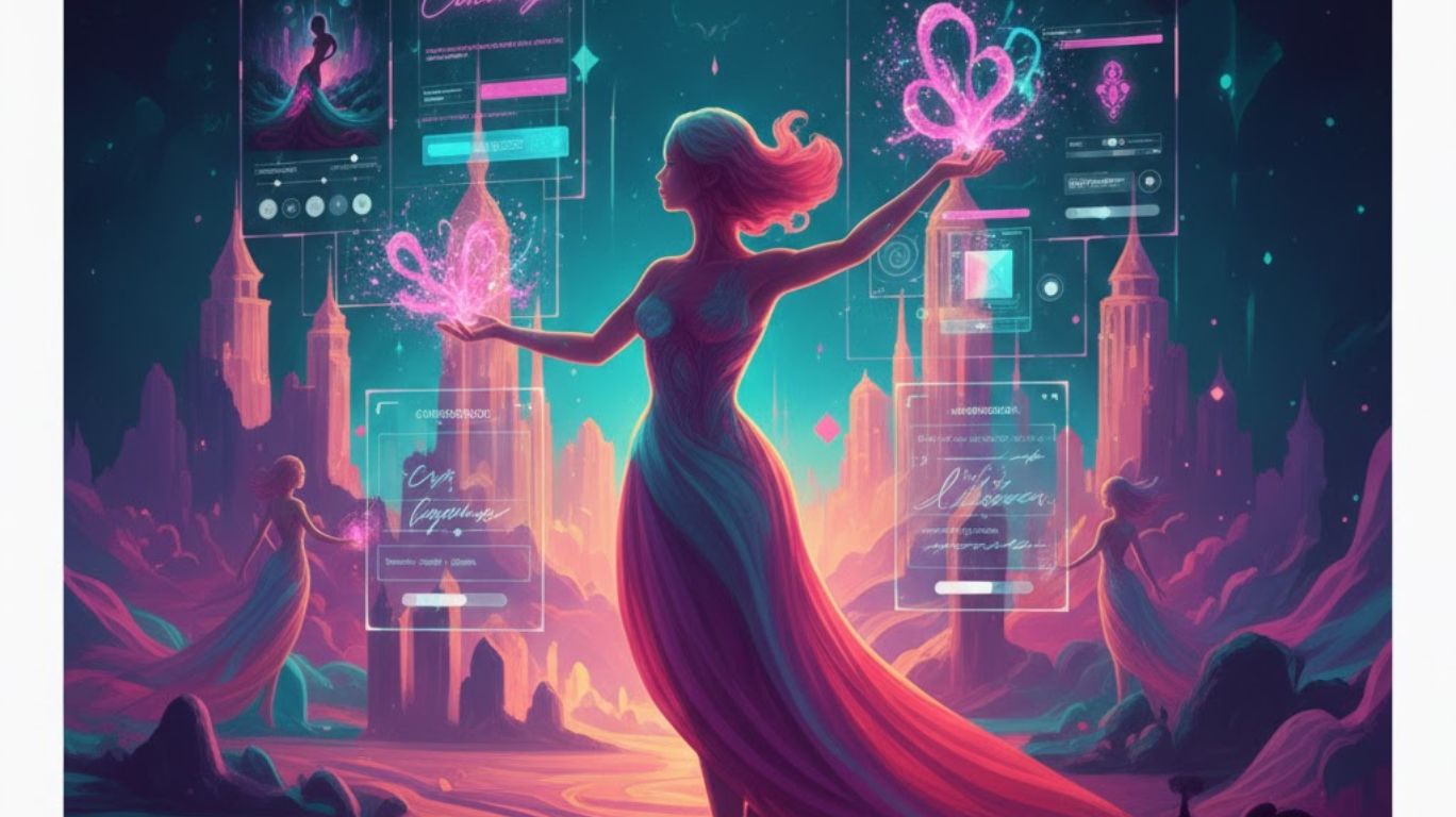 AI art porn digital illustration symbolizing creative freedom, imagination, and self-expression, showcasing abstract adult-themed art in a modern, artistic style