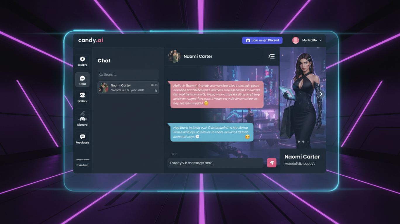 High-resolution digital illustration of an AI-powered nsfw chat bot interface, showing lifelike chat interactions and immersive artificial intelligence. Futuristic, modern, and interactive depiction suitable for exploring how nsfw chat bots work.
