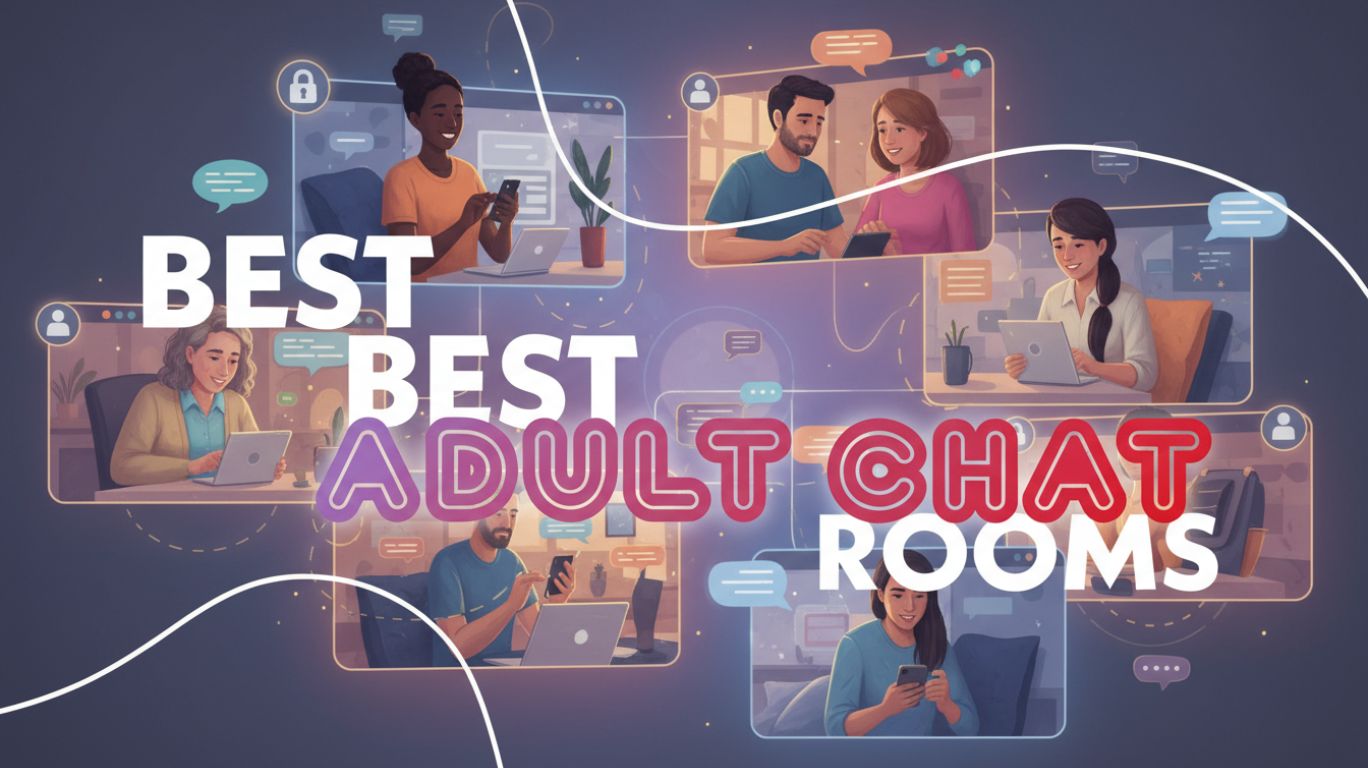 Illustration of adults connecting in a free adult chat room online, highlighting safe, anonymous, and casual conversation. Perfect visual for adults seeking welcoming online chat spaces.