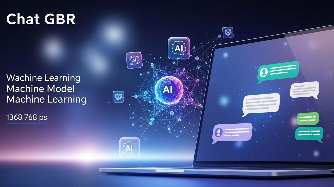 Illustration of a laptop showing Chat GBR in action, demonstrating how Chat GBR works using AI language models for natural and intelligent conversations.