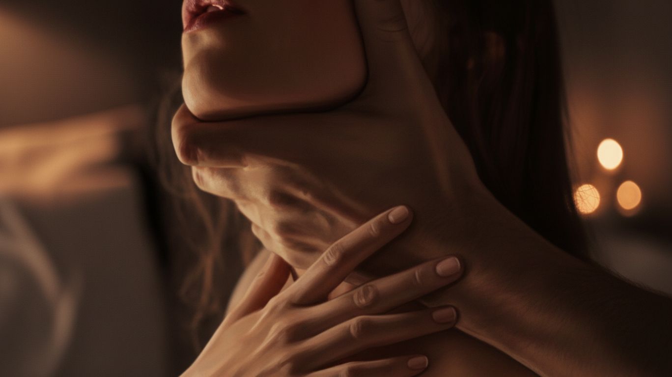Illustration showing the concept of sexual choked, with a focus on intimacy, consent, and trust between partners. Blog image for understanding why people try sexual choking