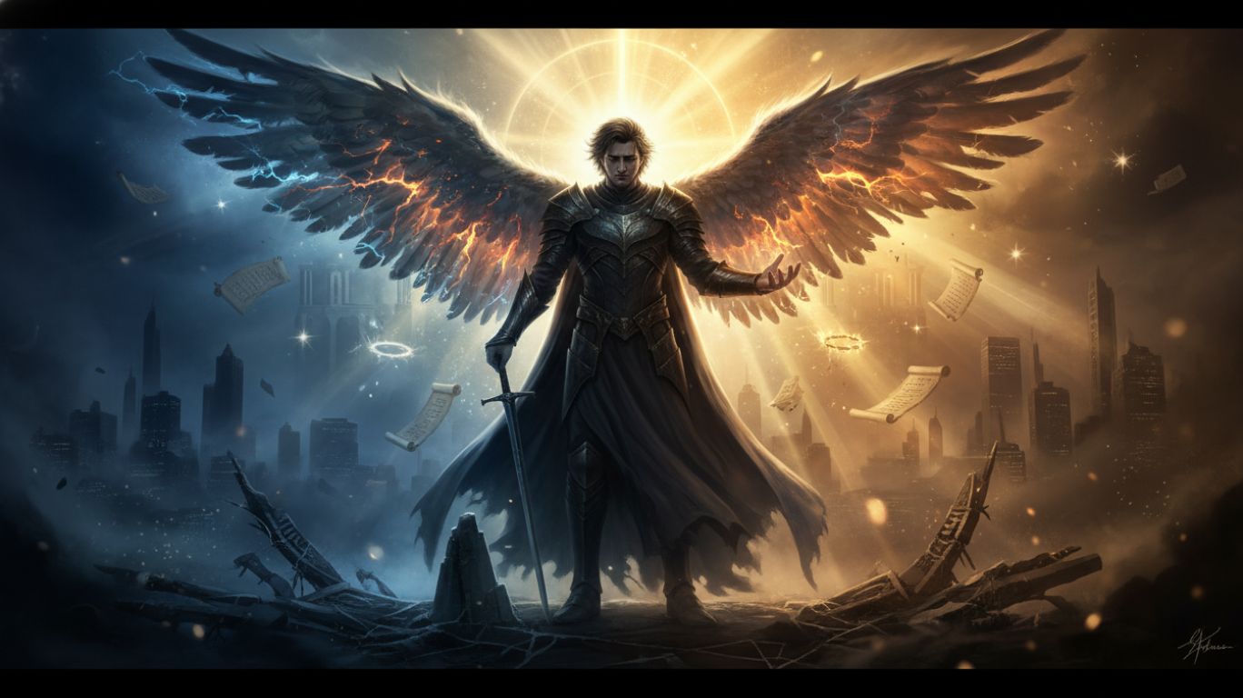 lucifer fallen angel depicted in a cinematic scene showing why the fallen angel myth still matters today, symbolizing universal themes of pride, rebellion, consequence, and human struggle between light and darkness