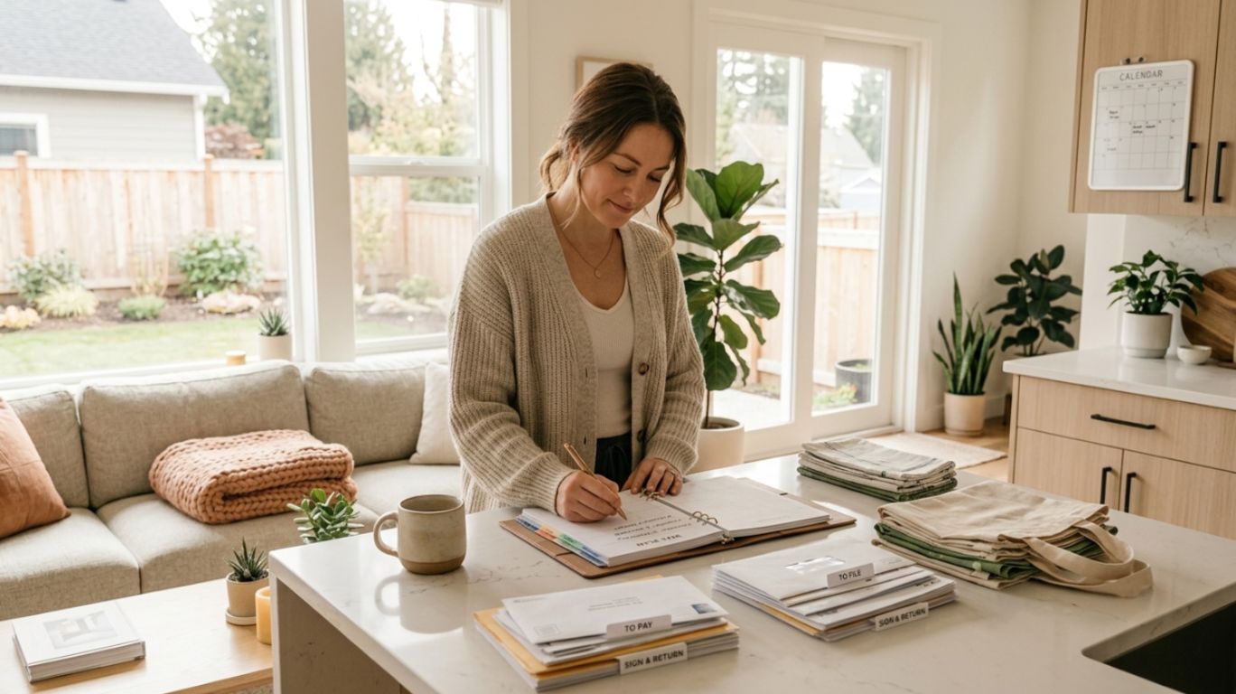 Domesticity shaping daily life through a cozy and organized home interior with calming routines and warm household atmosphere.