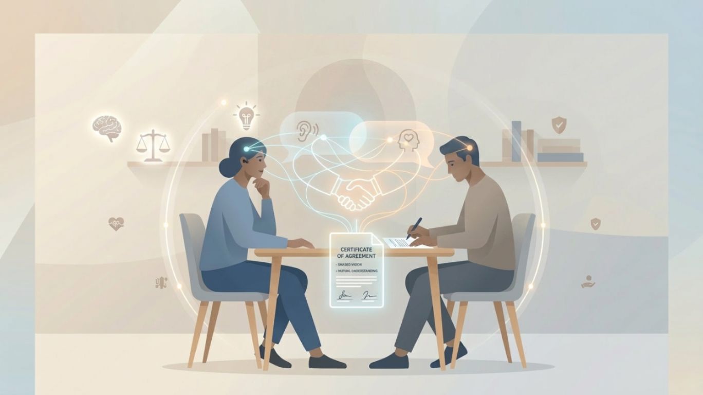 Consensual non consent meaning illustrated through abstract figures showing trust, communication, and mutual agreement emphasizing responsible and respectful relationship boundaries