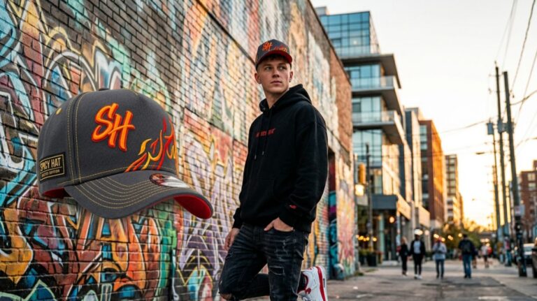 Spicy Hat lifestyle streetwear cap featuring custom design, limited-edition headwear, and expressive urban fashion culture in a modern city setting.