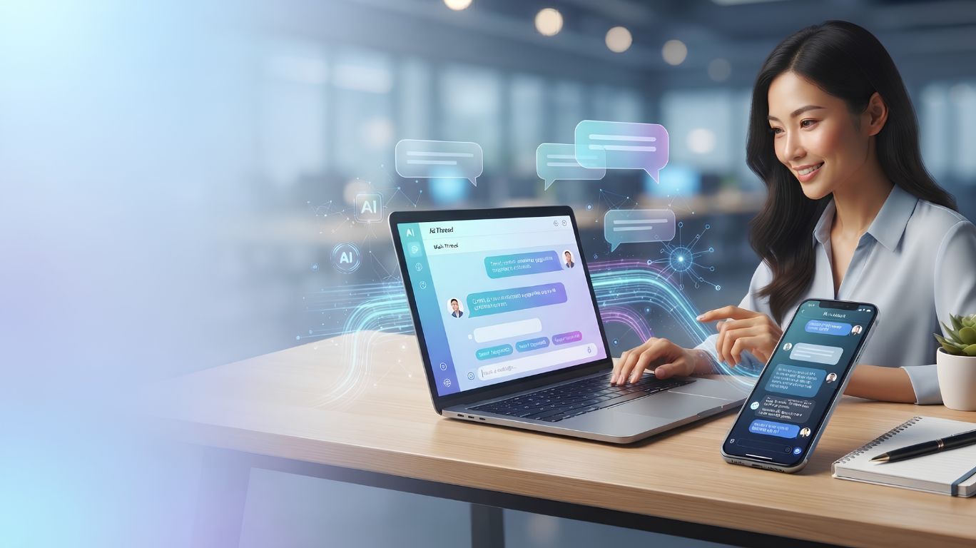 AI bot chat interface helping users communicate faster with instant intelligent responses, improving digital communication speed, clarity, and accessibility.