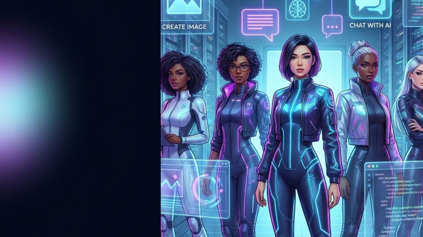 Illustration of hot ai girls as AI-generated virtual characters created with advanced artificial intelligence tools for digital art, creative storytelling, image generation, and interactive virtual conversations.